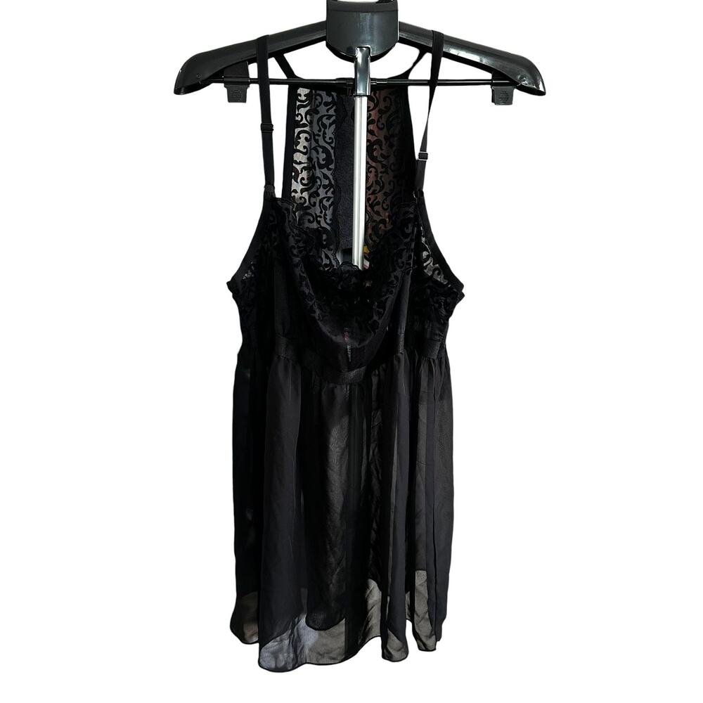 Cacique Black Sheer Lingerie Dress Women's Plus Size 18/20 | 3-20